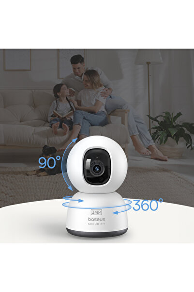 Baseus Camera de Supraveghere Interior, Type-C, 3MP, Two-way Talk, Night Visi...