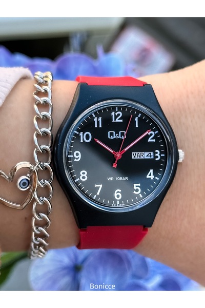 Q&Q Red Color Silicone Cord, 10 Bar Water Resistant (Suitable for Pool, Sea) ...