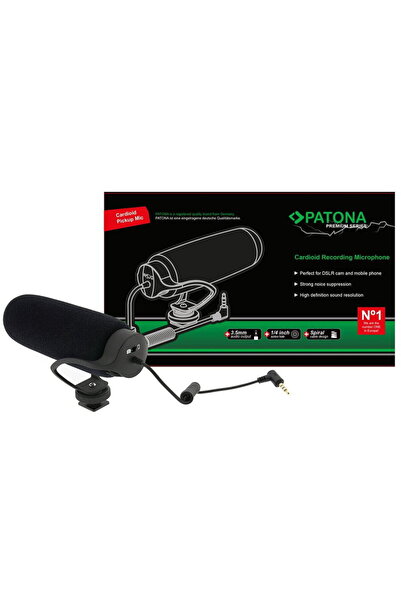 Patona Microfon Premium include microfon cu clemă pentru cameră video DSLR și...