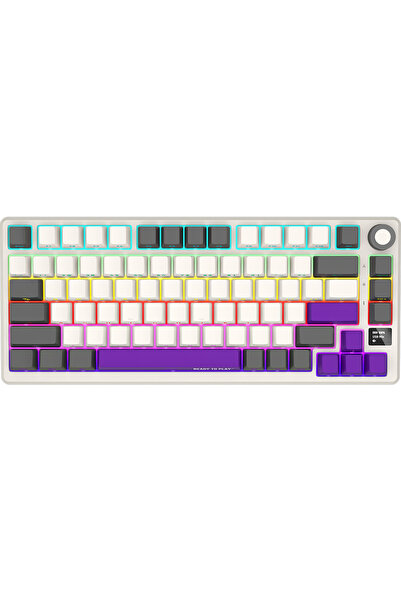 LORGAR Tastatura mecanica KBP7075W, wireless, Linear, RGB, Bej