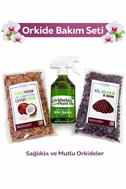 Arkhelais Orkide Bakım Seti, 1L Kil Bilyesi + 1L Hindistan Cevizi Cipsi + Sıv...