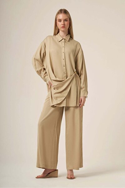 FTZ WOMEN Women's Waist Tie Selin Suit Beige 31322