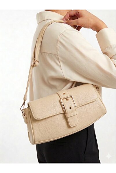 ZÇBUTİK Lovi Retro Design Belted Women's Baguette Bag Daily Stylish Baguette ...