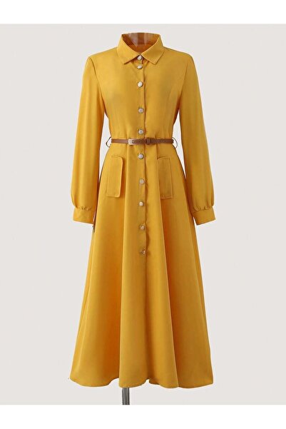 Iuliashop Rochie midi Amelie galbenă - XL