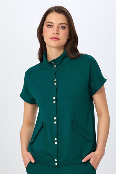 İKİLER Önü Çıtçıtlı Düşük Kol S-Shirt 026-2106