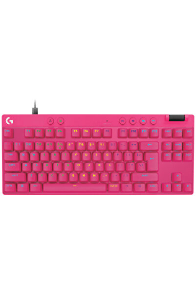 logitech Tastatura mecanica gaming PRO X TKL RAPID, Cu fir, RGB, Magenta, 920...