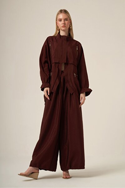 FTZ WOMEN Women's Cotton Parachute Suit Plum 31344