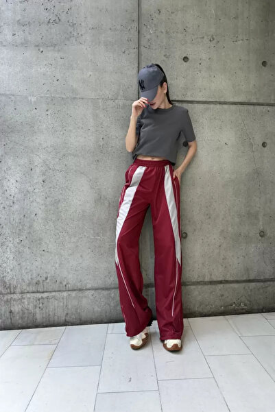 Dadya Milla DADYAML Παντελόνι Αλεξίπτωτο Μπλοκαρισμένο Βουργουνδί 9562