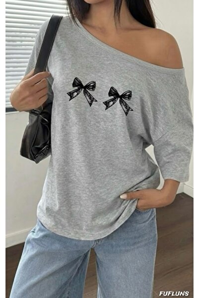 FUFLUNS ΓΥΝΑΙΚΕΙΟ ΜΠΛΟΥΖΑΚΙ OVERSIZE ΜΕ ΣΧΕΔΙΑΣΜΕΝΗ ΚΟΡΔΕΛΑ ΚΑΙ ΣΤΑΜΠΑ, ΜΕ ΓΙ...