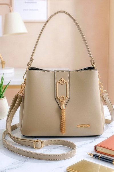 Lifonbag Women's 4-Compartment Lined Zipper Closure 2-Strap Hand and Shoulder...