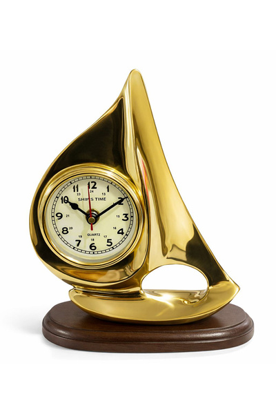 TTT Brass Sailing Ship Table Clock