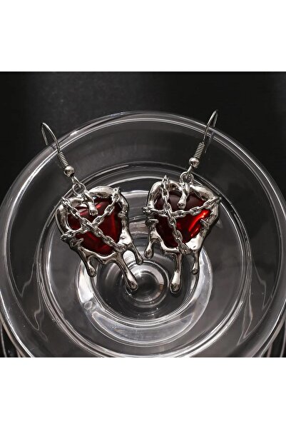 MİLALAZO Gothic Punk Heart Earrings