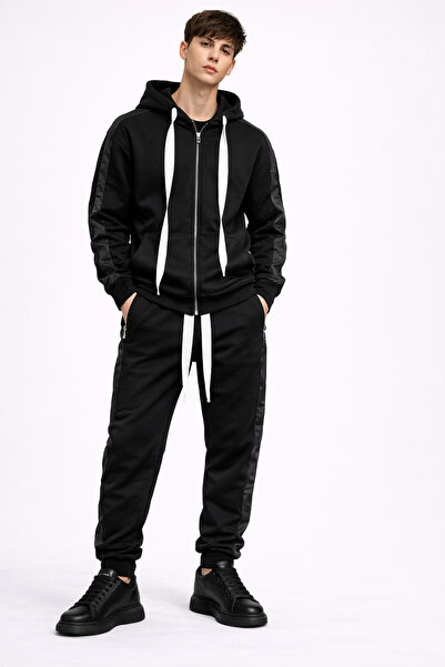 vulgariromania Unisex Black Sport Set – Sweatshirt and Casual Pants - XL