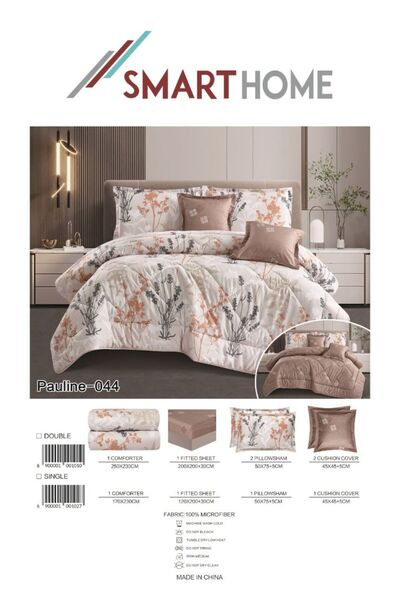 smart home Nefren Summer 6-Piece Double-Sided Bedspread with an Elegant Touch