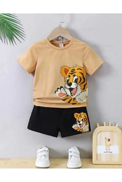 Nice Clothes Summer Children's T-Shirt Shorts Unisex (Side Lion Print)