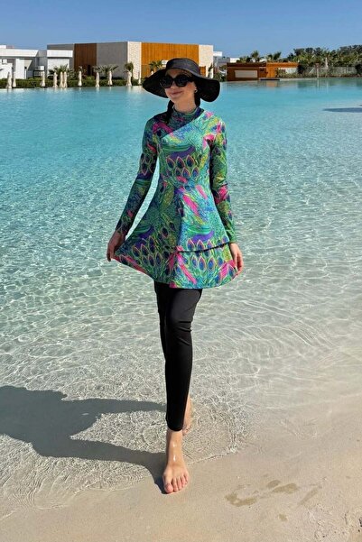 Şulemoda Giyim Μαγιό με σχέδια Züleyha σε πράσινο χρώμα