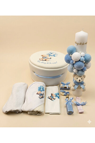 MASSIBEBE Πλήρες Κιτ Βάπτισης, Κουτί, Κερί και Αξεσουάρ Αρκουδάκι