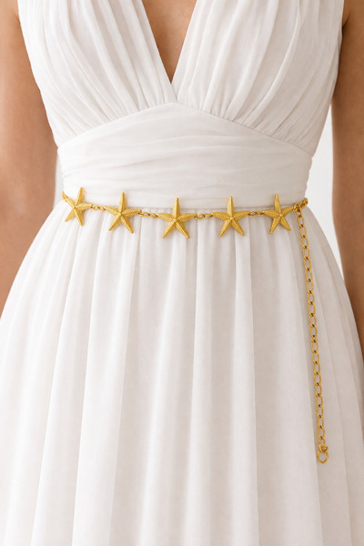 kemer krallığı Women's Starfish Chain Belt – Adjustable Stylish Design