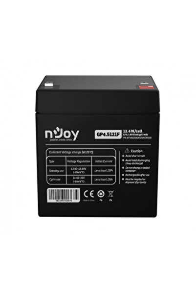 nJoy GP4.5121F Baterie plumb-acid sigilată VRLA de 12V, terminal F1, fără înt...