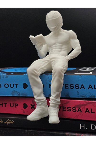 The Plasti Motorcyclist Reading a Book Bookshelf Decor