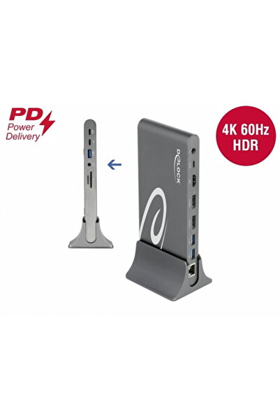 DELOCK Docking Station 4K USB Type-C la HDMI / DisplayPort 1.4/ USB / LAN / S...