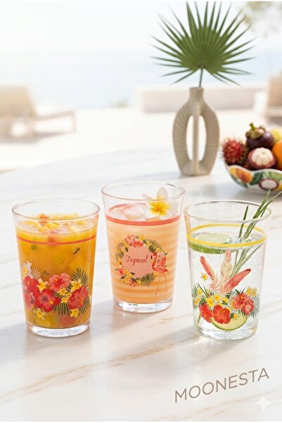 Madame Coco Flamingo Water Glass Set 290 ml 3 Pieces
