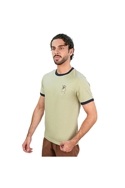 Giordano Men’s Slim Cotton Crew Neck Tee with Embroidery