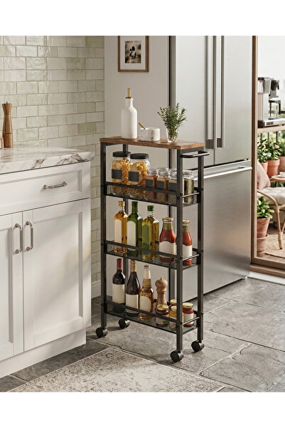 Talis Ganna Multifunctional Shelf with Wheels, 41x13x77 cm, Industrial Design...