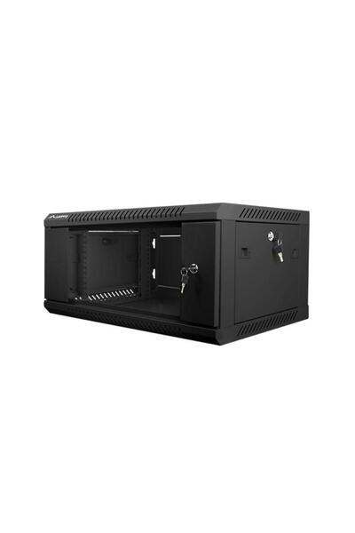 Lanberg Dulap rack de perete 19 " 4U, 600x450mm, cu ușă de sticlă, negru V2