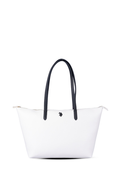 U.S. Polo Assn. Τσάντα tote, λευκό-μαύρο, με λογότυπο, για γυναίκες