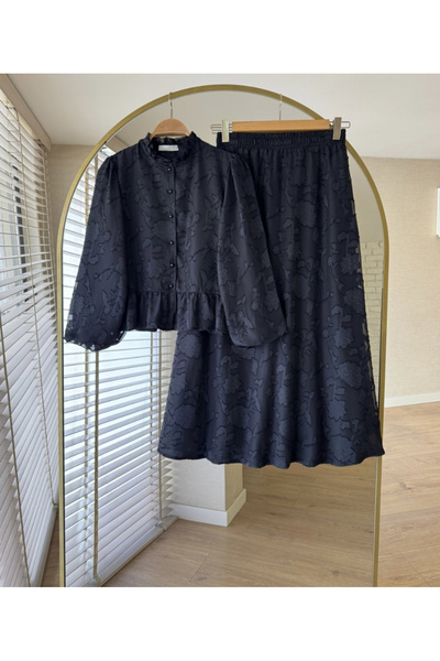 nizzell New Season Women's Double Flower-Patterned Tesutu Set