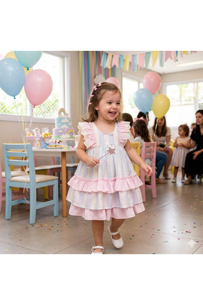 LisaLoom Κοριτσίστικο φόρεμα για καθημερινές και ειδικές περιστάσεις, με βολά...