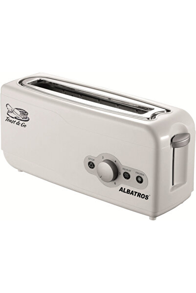 ALBATROS EXPRESS toaster, white, 2 slices, long and narrow design, 800 W