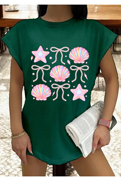 SUNFREE ΚΑΛΟΚΑΙΡΙΝΗ ΤΑΜΕΛΙΖΑ ΚΑΛΕΣΤΕΙΜΕΝΗ ΚΟΡΔΕΛΑ Τυπωμένη Αμάνικη Oversize Γ...