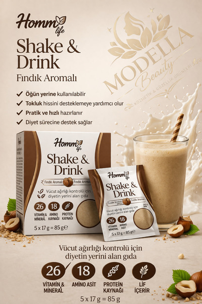 hommlife FINDIK AROMALI SHAKE & DRINK 17 GR X 5 ADET