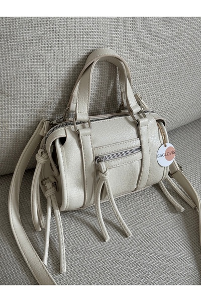 BAGLOVİS Lace Detailed Zippered Cylinder Women's Hand and Shoulder Bag En22 S...