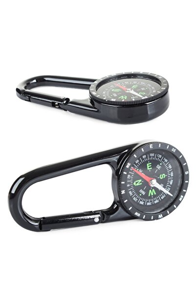 VERK Metal compass keychain, carabiner, 11 cm