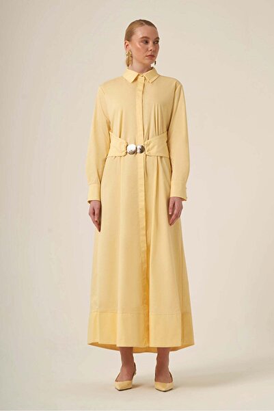 FTZ WOMEN Γυναικείο βαμβακερό φόρεμα μπεζ 31350