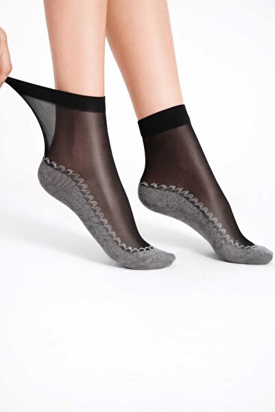 VitaMood Yaşam Women's Black Color Tulle Socks 3 Pairs Without Label