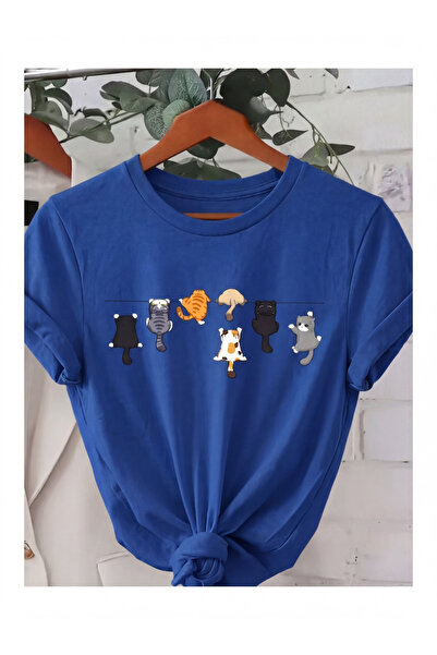 SİBELİZE Unisex Cat Printed Animal Lover T-Shirt