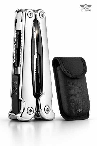 MELL & SWIPE Profesyonel Multitool Çakı Seti 18 Fonksiyon Pense Tornavidalı P...