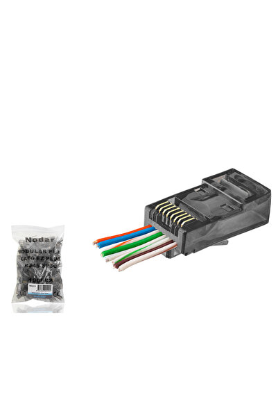 Skygo موصل Cat6 Ez Rj45 - 100 قطعة باللون الأسود / حزمة اقتصادية ND2410