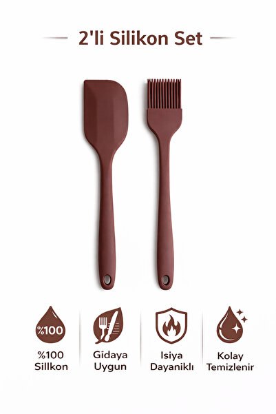 evolis kitchen 2 Pieces Silicone Heat Resistant Non-Stick Spatula Set