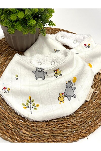 LUMİBABY BUTİK Double-Layered Towel, Muslin Collar, Baby Bib, Scarf