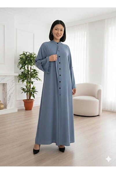 MYMİSİY Krep Special Design Hidden Buttoned Ferace Reglan Sleeves