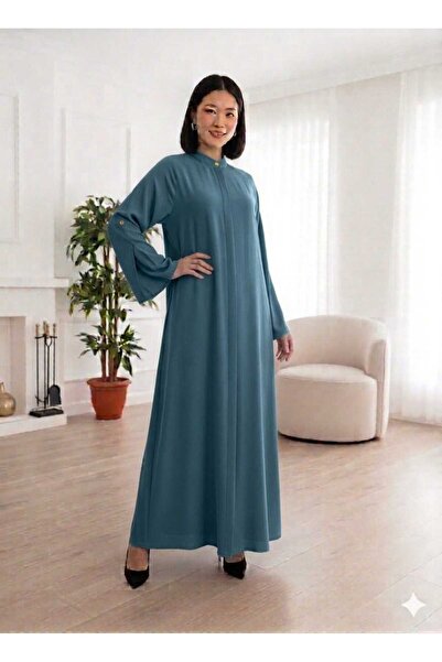 MYMİSİY Krep Special Design Hidden Buttoned Ferace Reglan Sleeves