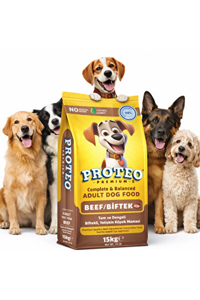 ÇAYLAR AVM Proteo Premium Biftekli Yetişkin Köpek Maması 15 Kg – Tüm Irklar İ...