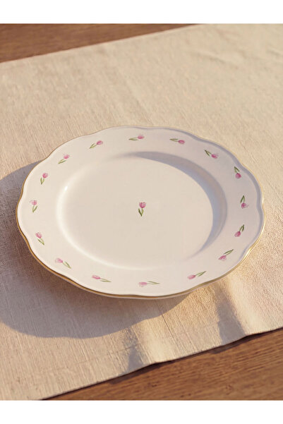 LC Waikiki Rmz Gi̇yi̇m Farkiyla Flower Embroidered Porcelain Plate