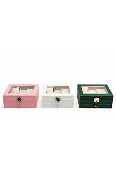 ForWhat 20X15Cm Makeup Jewelry Box for Office Home Office Organization