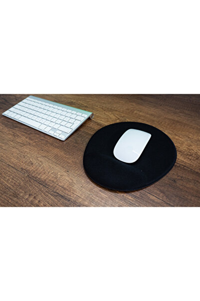Kenpool Round Wrist Support Mouse Pad - Black Wristband Mousepad Mouse Mat